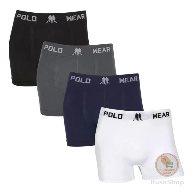 Kit 4 Cueca Boxer Masculino Polo Wear Sem Costura Original