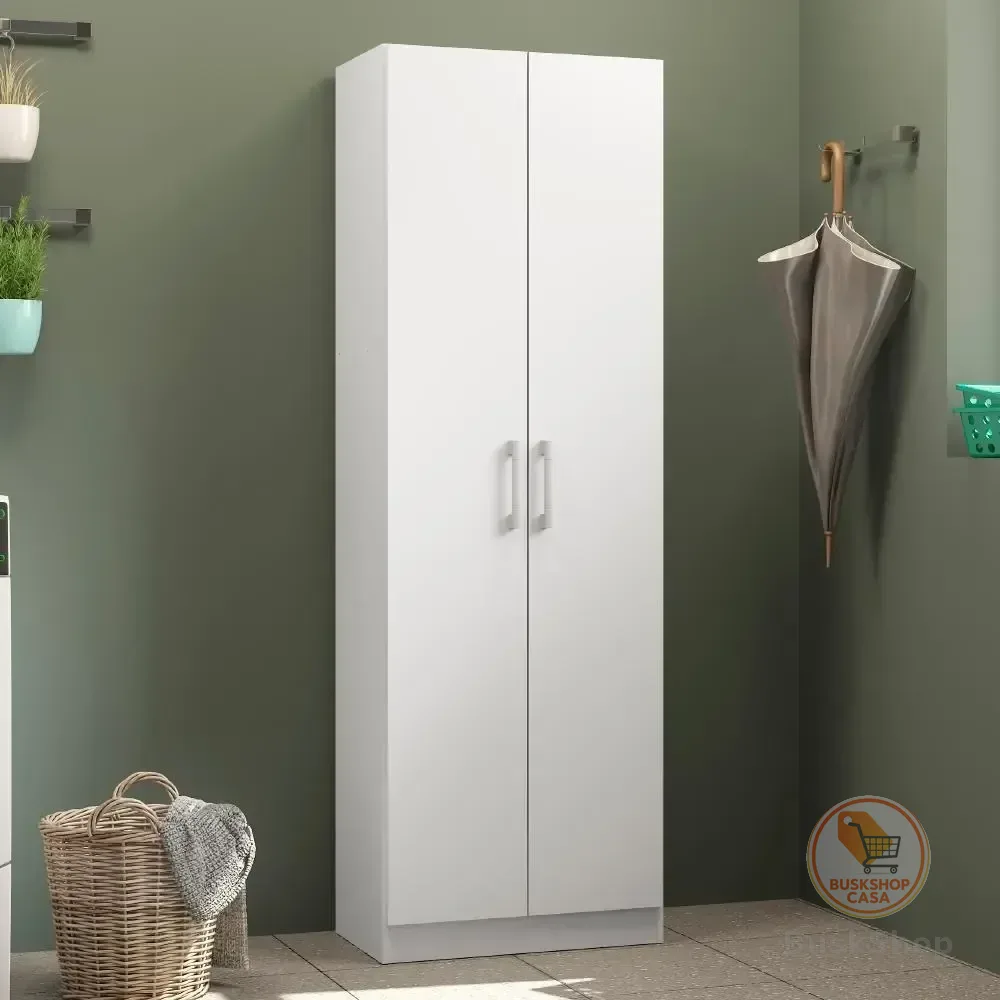 Armário Utilitário Multiuso 2 Portas Branco Carraro Branco