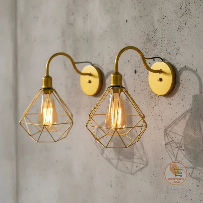 Luminária de Parede Arandela Retro Diamante Aramado Moderno Casa Varanda Area Gourmet