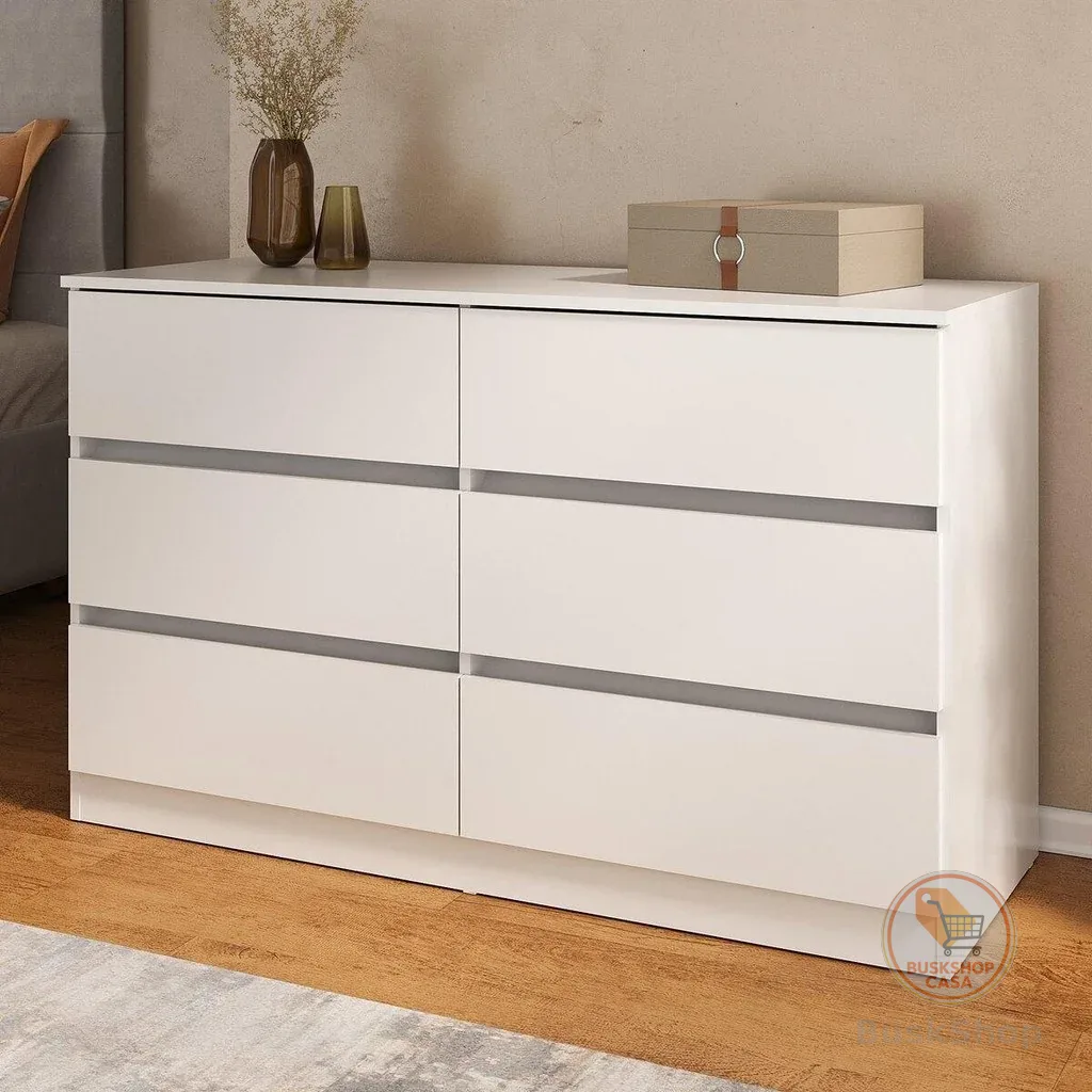 Cômoda 120cm com 6 Gavetas Multimóveis MP4396 – Espaçosa, Moderna e Funcional