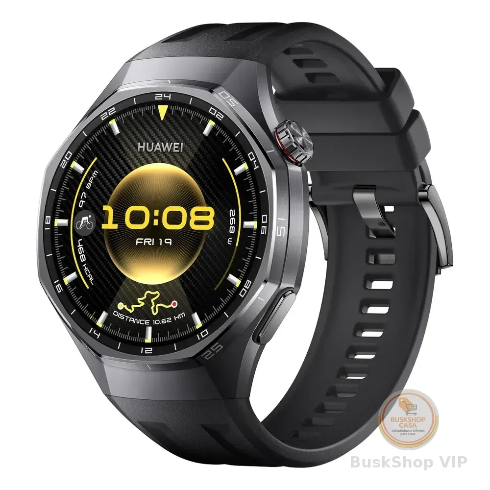 Smartwatch Huawei Watch Gt 6 Pro 46mm De Titânio Com Gps, Ecg E Bateria De 21 Dias Prateado-escuro Preto