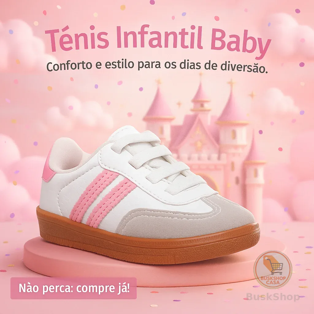 Tênis Baby Menina Rosa Casual Leve – Conforto e Estilo Para os Dias da Sua Princesa - Compre já!