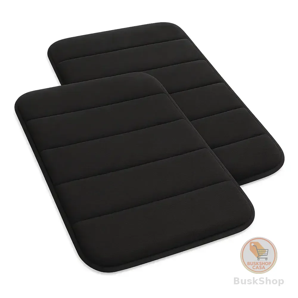 Kit 2 Tapetes Banheiro Super Soft Decolab Cor Preto Liso