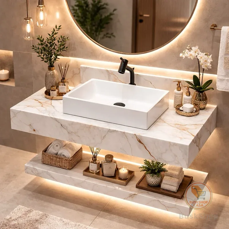 Kit Bancada Elegance em Porcelanato – ENVIO IMEDIATO