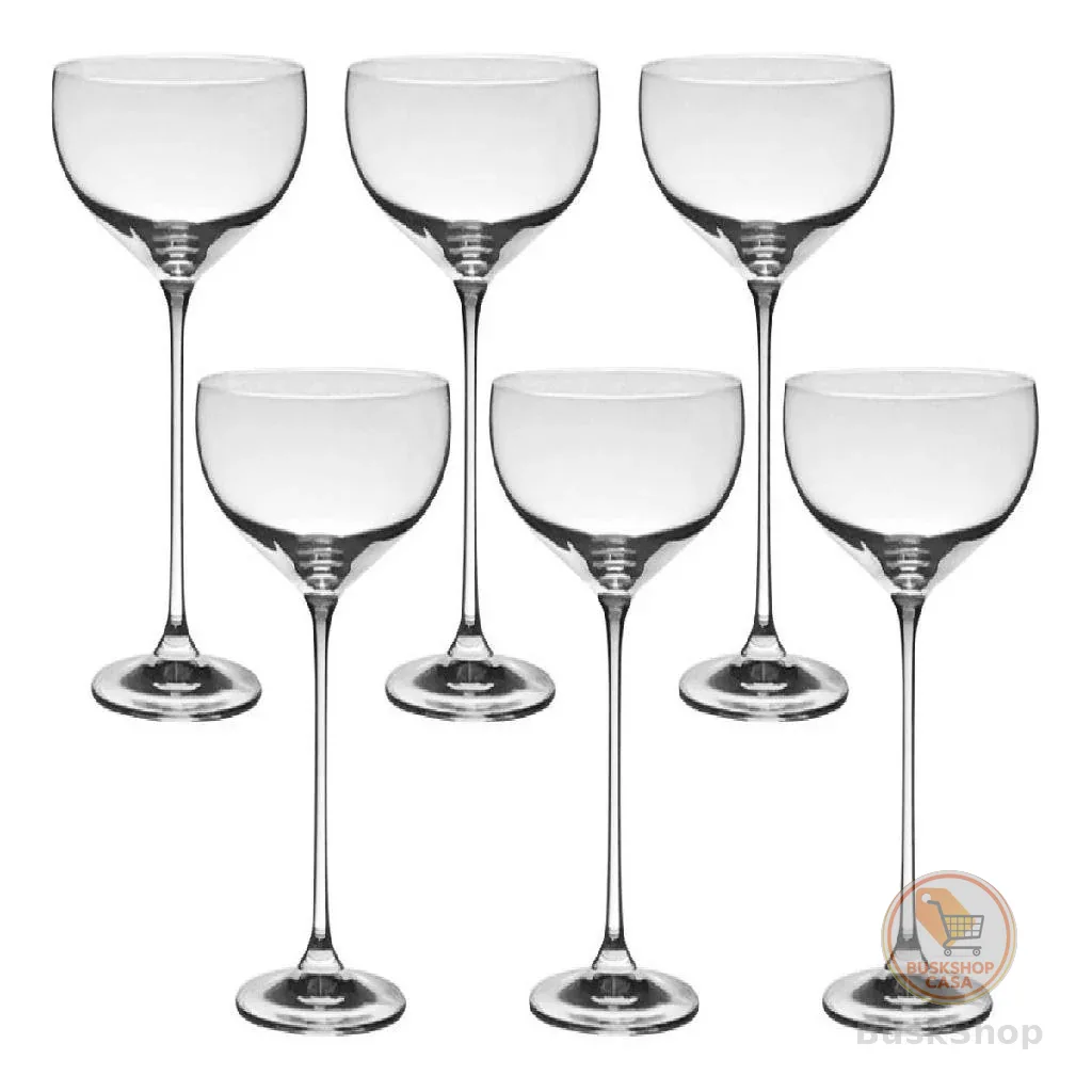 6 Taças Coupe Champagne Megan Cristal Titanio Bohemia 290ml