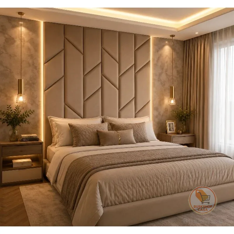 Cabeceira Modular Paris Luxo Até o Teto Adesiva Cama Casal / Queen ou King