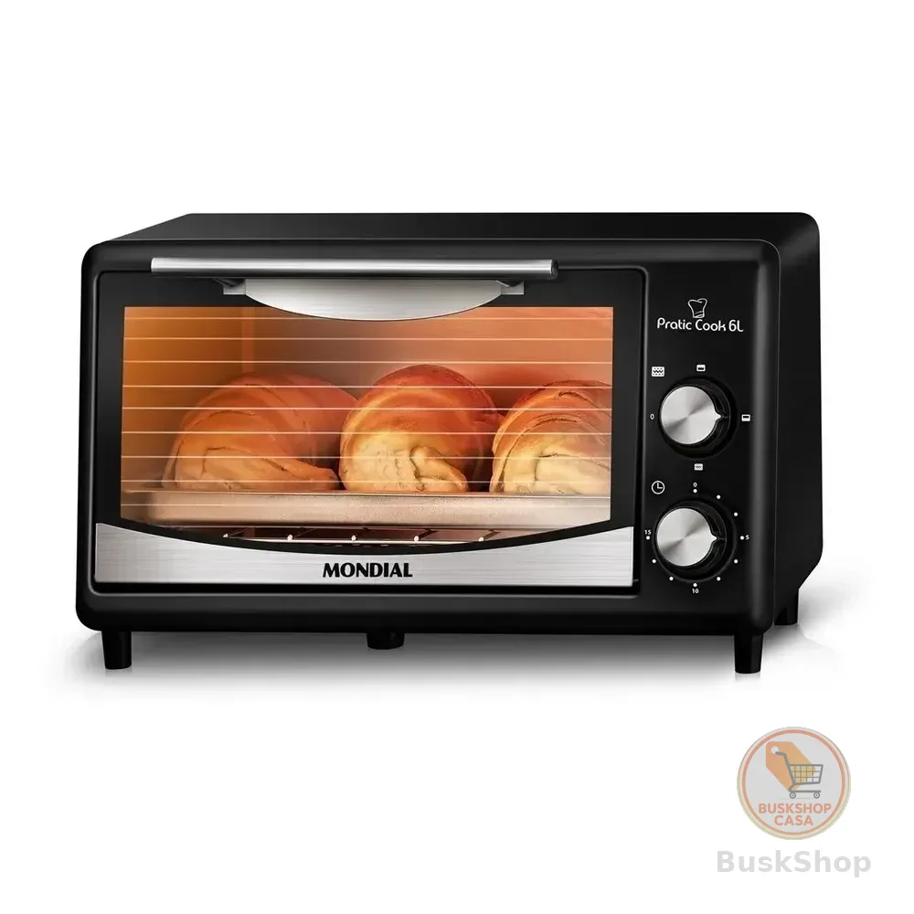 Forno Elétrico Mondial Pratic Cook 6l Fr-09 Cor Preto 220v Preto/inox