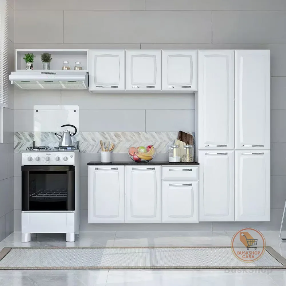 Cozinha Compacta Itatiaia Amanda Plus com 10 Portas 1 Gaveta e 8 Prateleiras 245cm