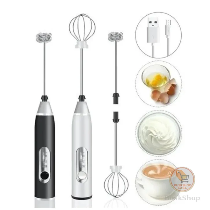 Batedor Misturador Mixer Elétrico para Bebidas Leite Café Clara de Ovo 2 em 1 taobiju