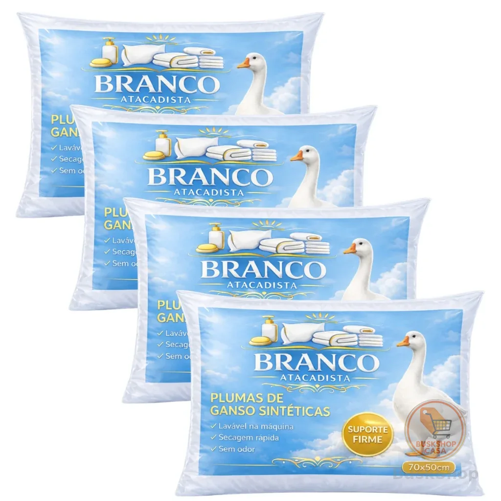 Travesseiro Plumas Antiácaro Toque Suave Macio Luxo Antialérgico