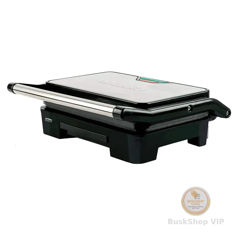 Grill Asteria Compact Mallory Grill multifunção, Luzes indicadoras de funcionamento, Alça com toque-frio e Trava de segurança 127V
