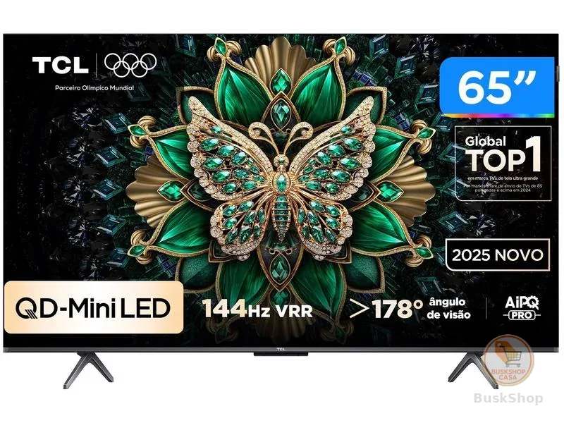 Smart TV  65" TCL 4K UHD MiniLED 65C6K 120Hz Google TV AiPQ Google Assistente 4 HDMI 2 USB