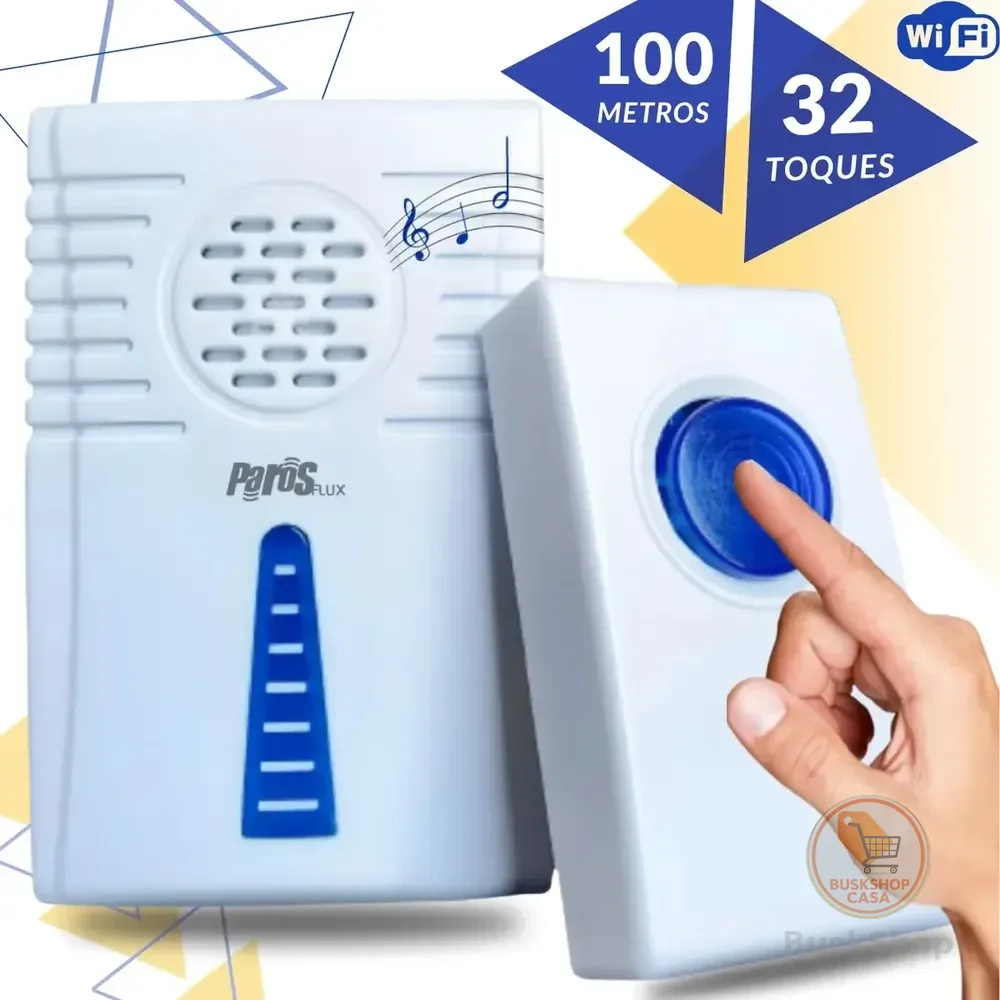 Campainha Sem Fio Residencial Wireless De Longo Alcance Wifi Branco 127/220v