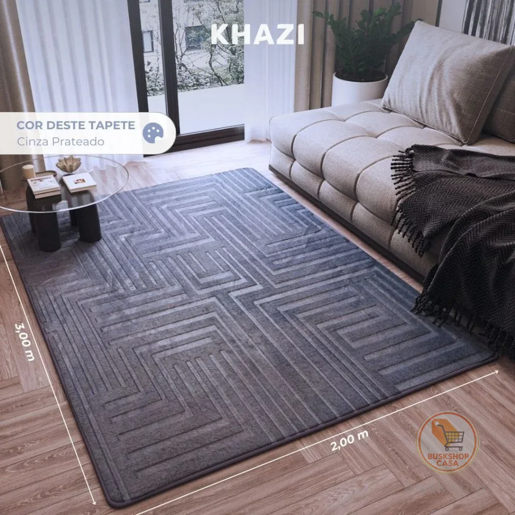 Tapete de Sala Antiderrapante Gigante Itália Aveludado Premium Várias Cores Moderno 2,00m x 3,00m