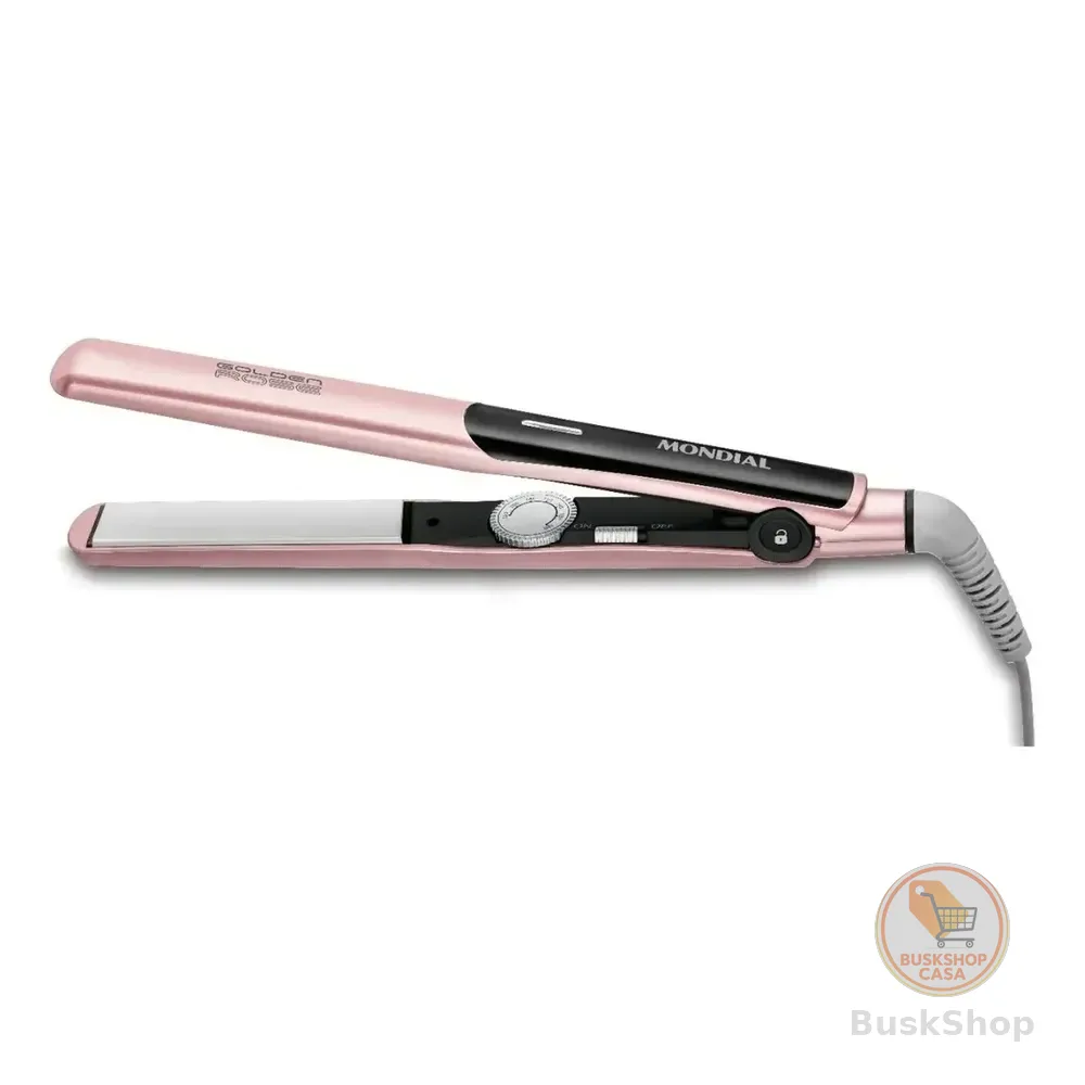 Prancha Alisadora Mondial Golden Rose/preto Bivolt P-20 Ouro Rosa/preto 127/220v