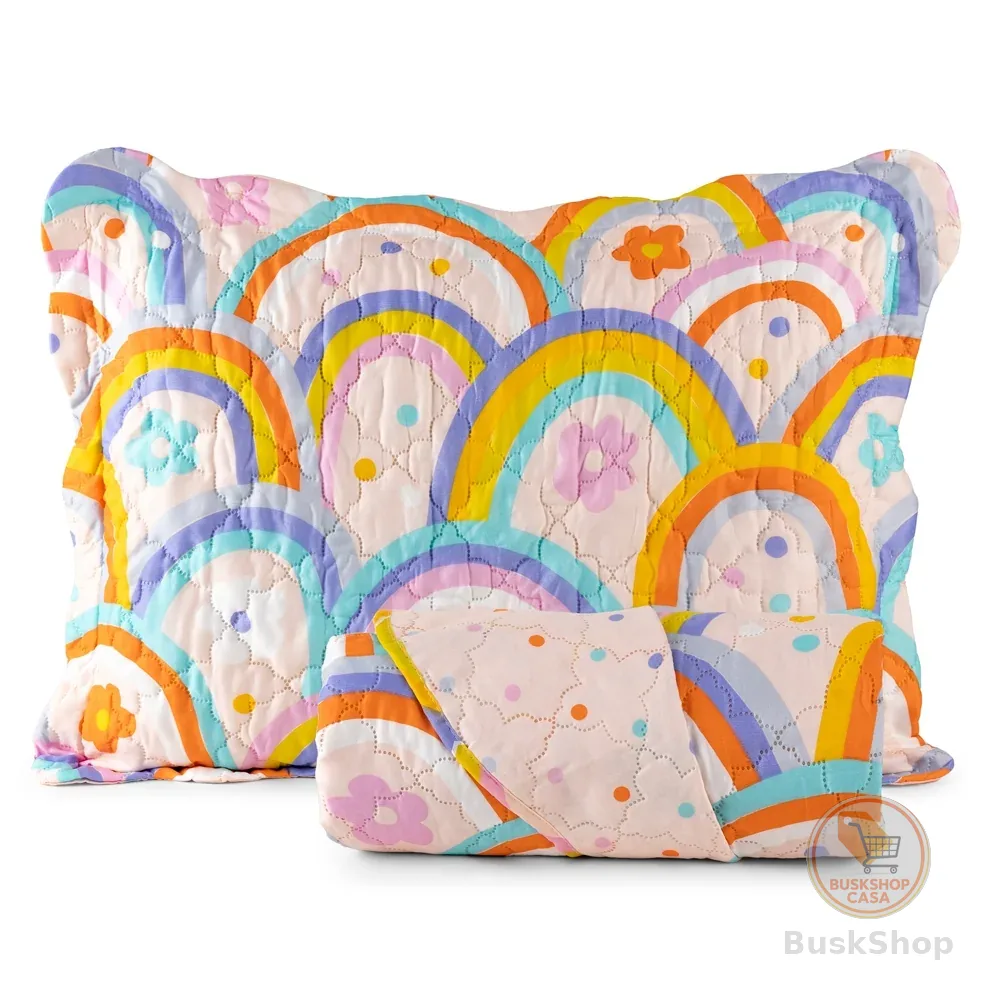 Kit Cobre Leito Colcha Solteiro Menino Menina 2 Peças Micro Percal 150 Fios Boutis Kids
