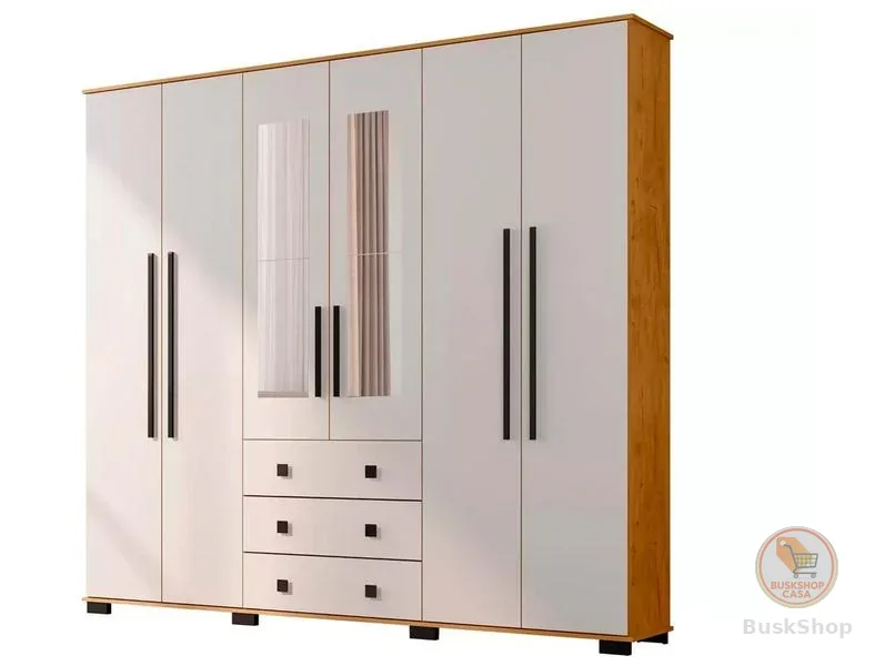 Guarda-roupa Casal com Espelho 6 Portas Araplac Malu
