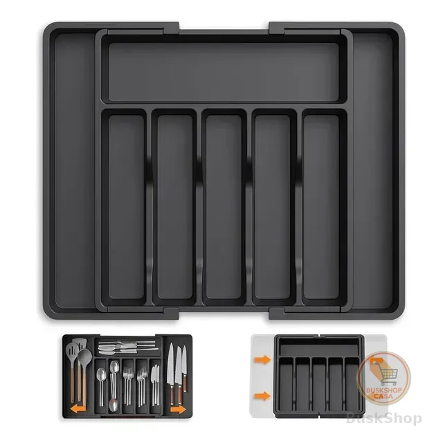 Organizador Porta Talheres Gaveta Para Cozinha Com Extensor