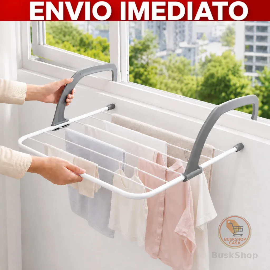 Varal Portátil De Porta Janela Sacada Para Apartamento Dobrável Ajustável Resistente sem Furação