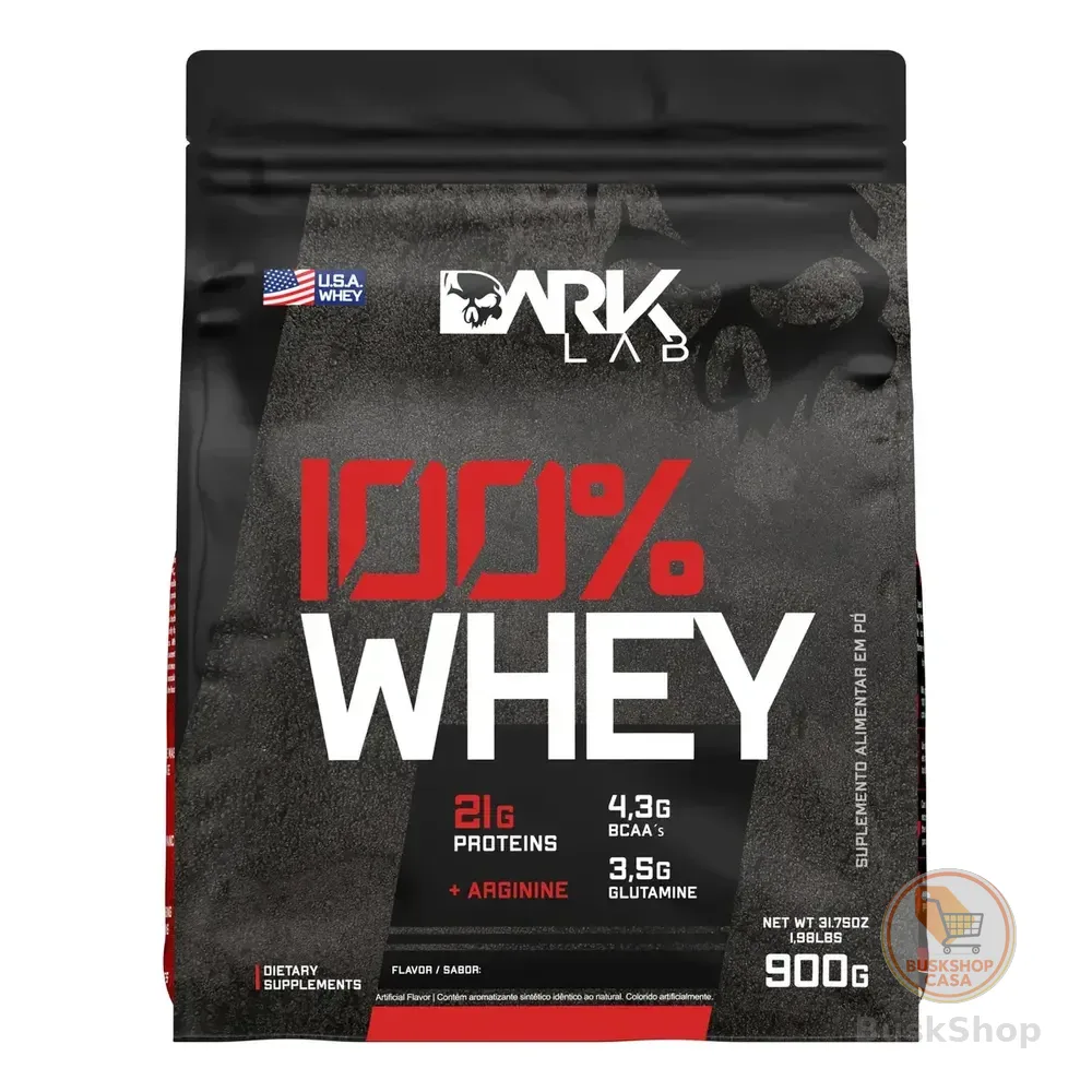 Whey Protein Concentrado 100% 900g Refil Dark Lab Sabor Chocolate