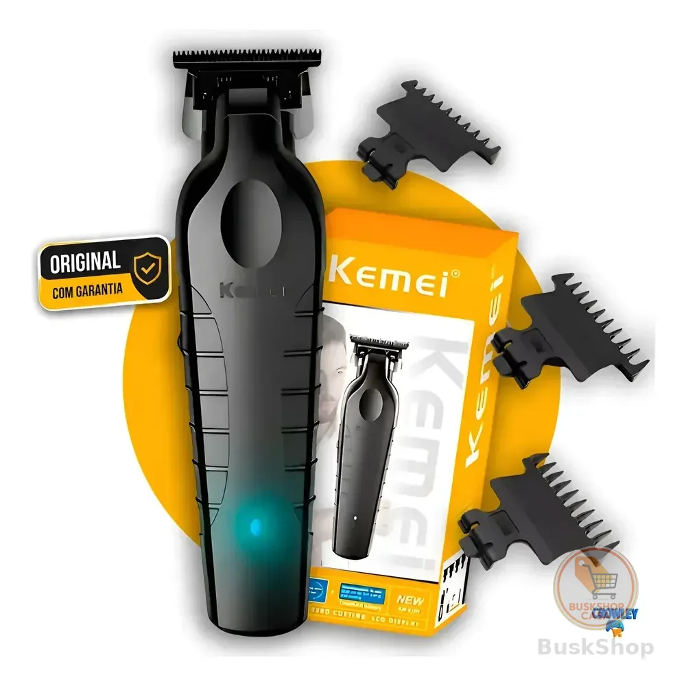 Máquina De Acabamento Corta Cabelo Profissional Kemei 2299 P Preto 127/220v