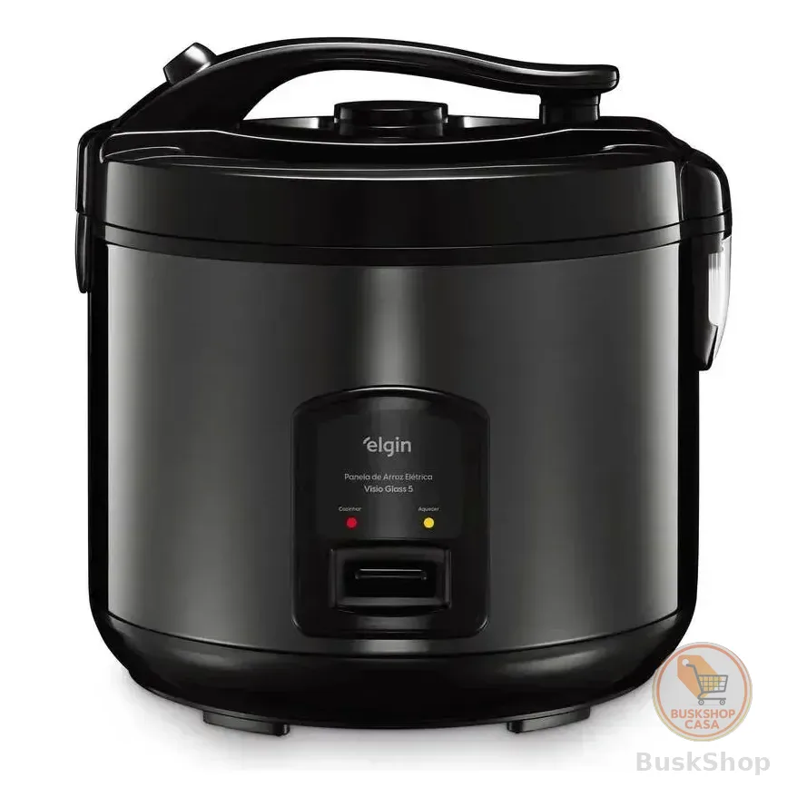 Elgin Visio Glass Panela De Arroz Elétrica 5 Xícaras 400w Preto 60hz 127v