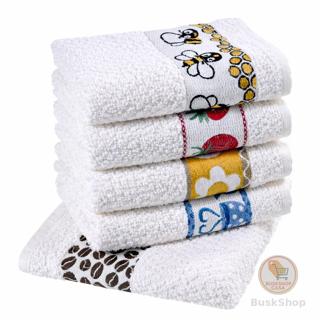 Kit com 10 Toalhas de Louça Alta Absorção Algodão Detalhe em Jacquard Cozinha Copa