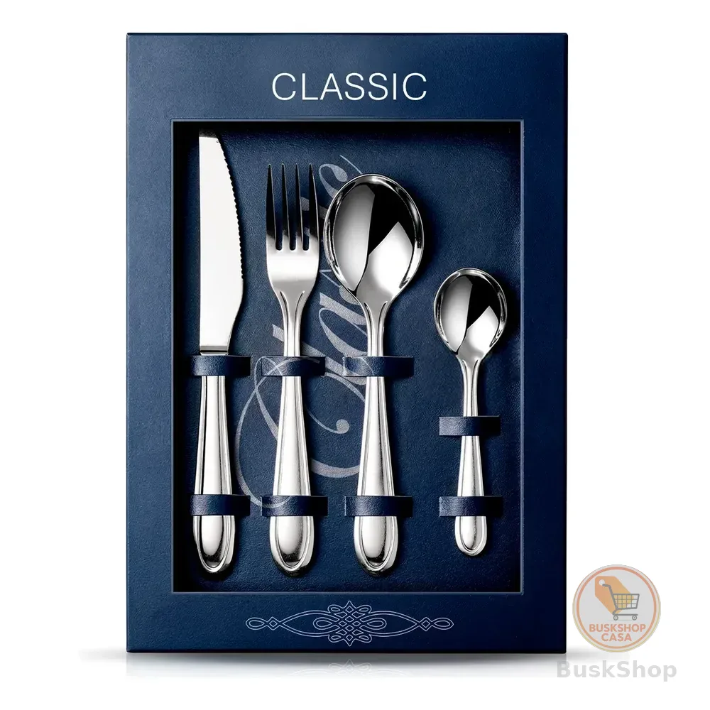 Talheres Jogo Kit Talheres Faqueiro Talheres Inox 16 Peças Inox