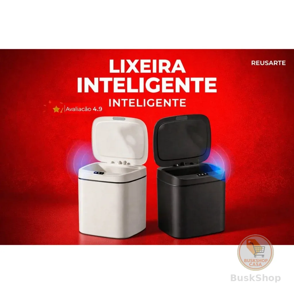Lixeira 18L com Sensor Automático Inteligente Toque Cesto Lixo Banheiro Cozinha Escritório