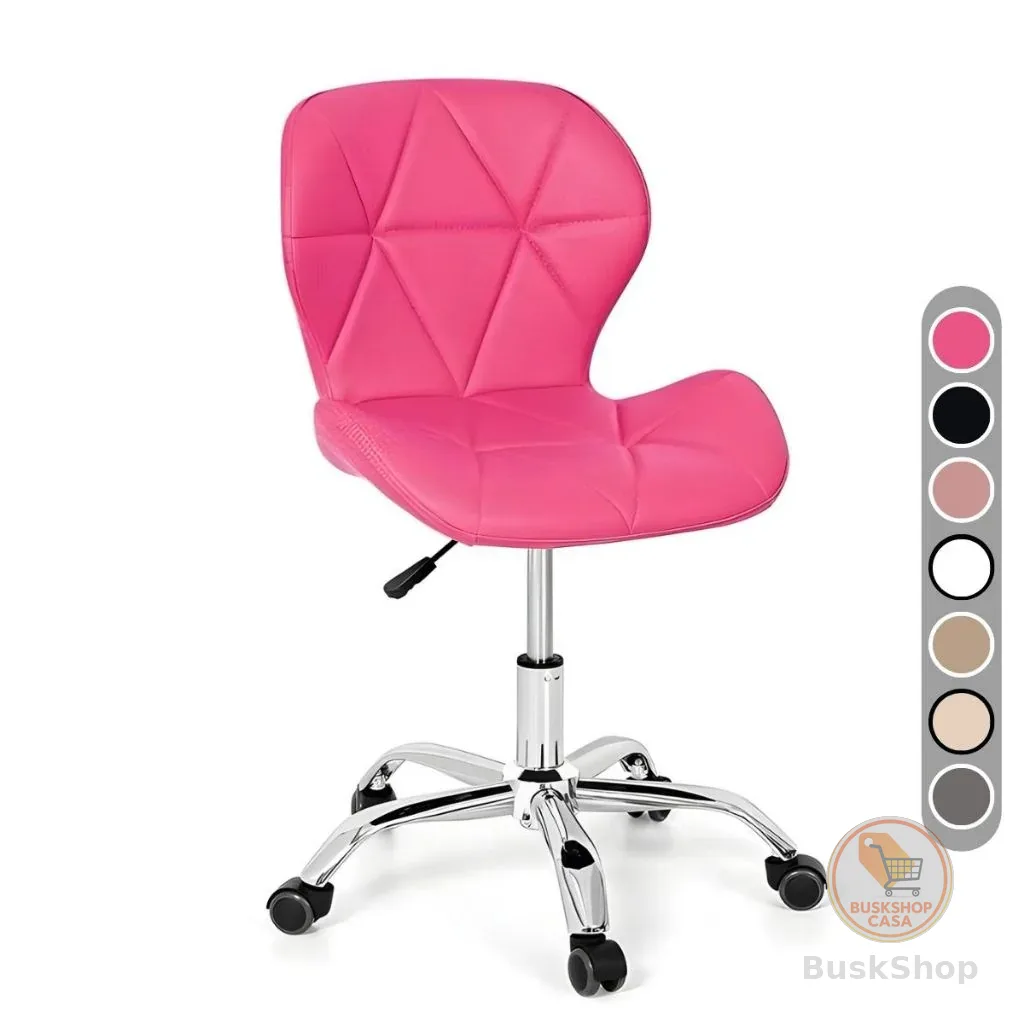 Cadeira Eiffel Slim Giratória com Estofado Penteadeira Base Cromada Evolux