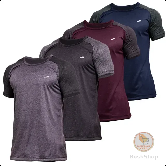 4 Camisetas Masculina Dry Fit Premium Camisa Academia Kit