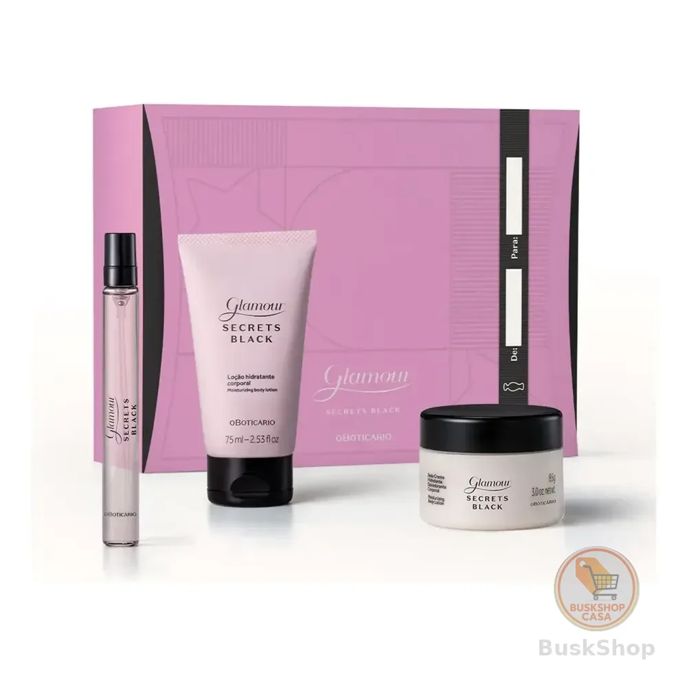 Kit Glamour Secrets Black O Boticário Feminino 3 Produtos
