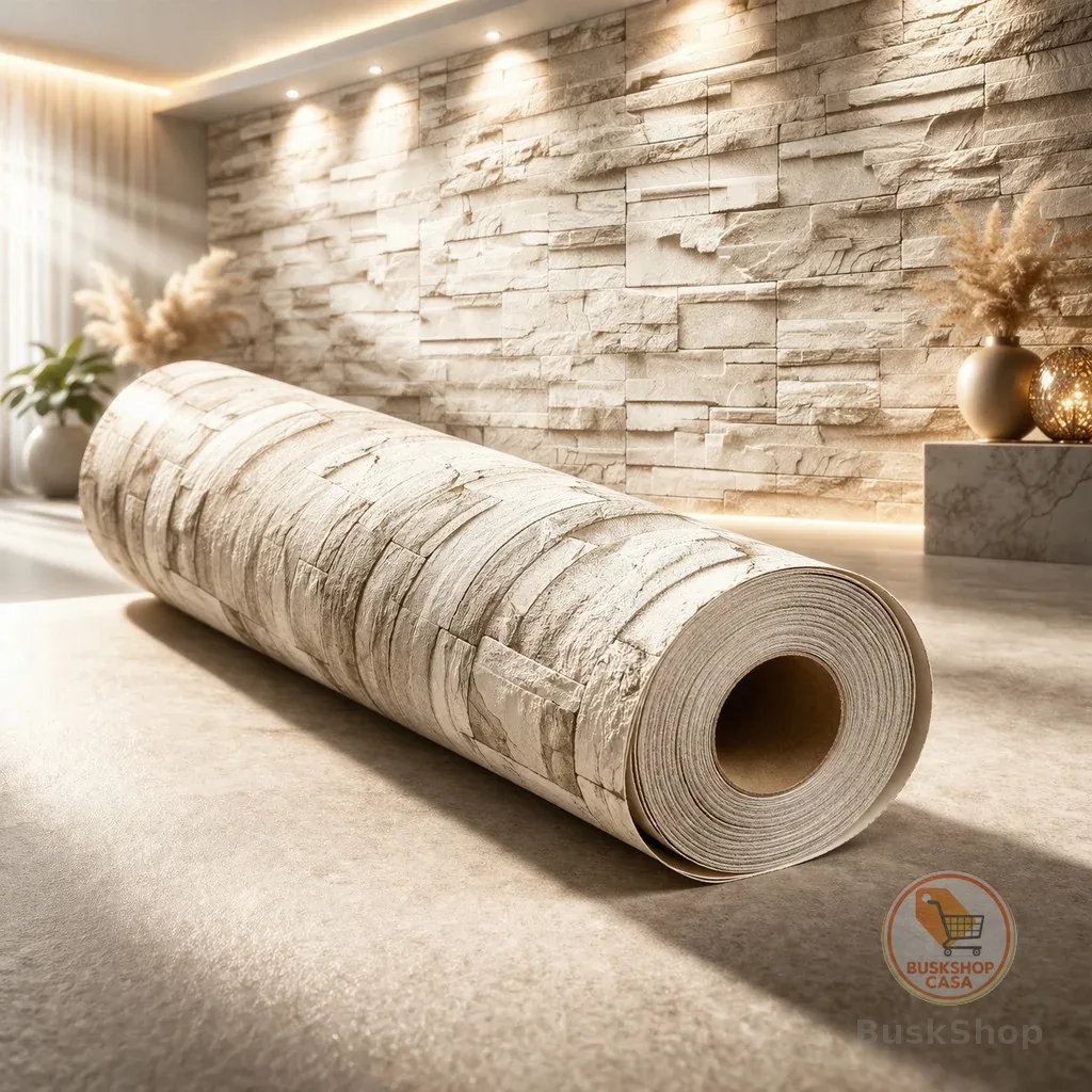 Papel de Parede Pedra 3D Canjiquinha Autoadesivo Vinílico | Revestimento Decorativo Parede Sala Luxo Moderno Lavável