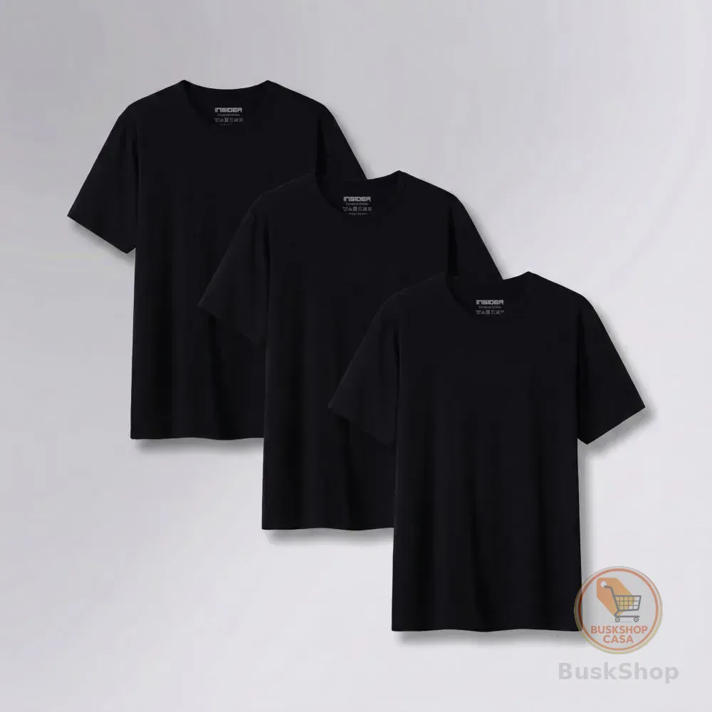 Kit 3 Camisetas  Light T-shirt Insider Preto Gg