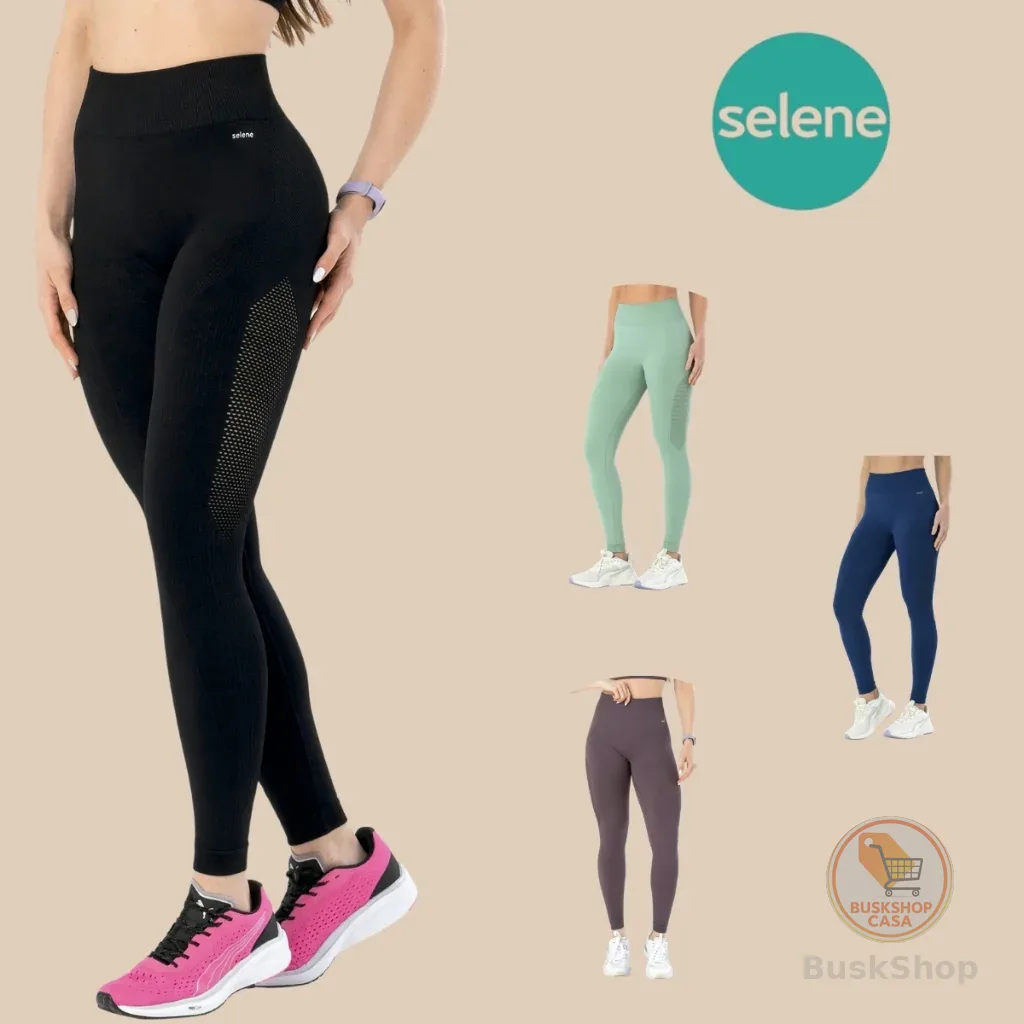 Calça Legging Areada Fitness Selene Sem Costura Feminina Esportiva Academia