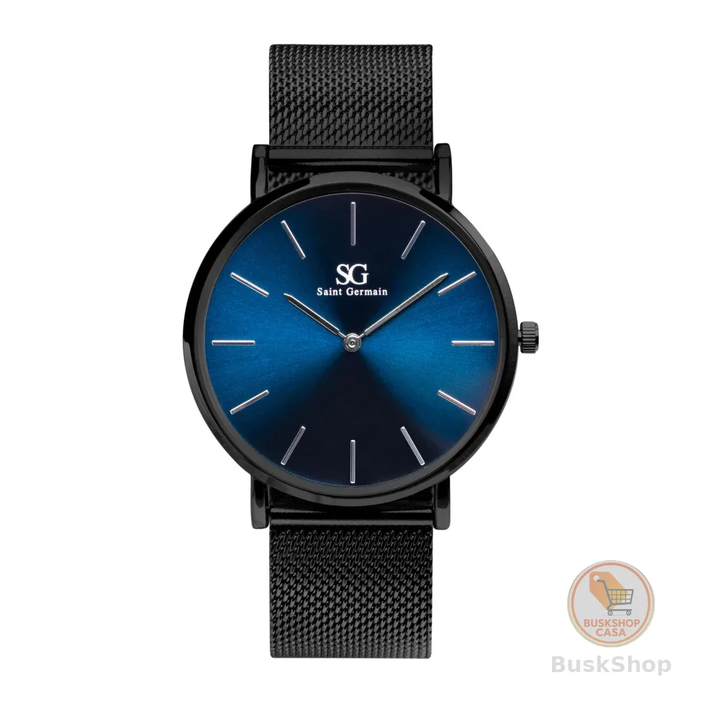 Relógio Masculino Preto Saint Germain Houston Full Blue 40mm - Fundo Azul