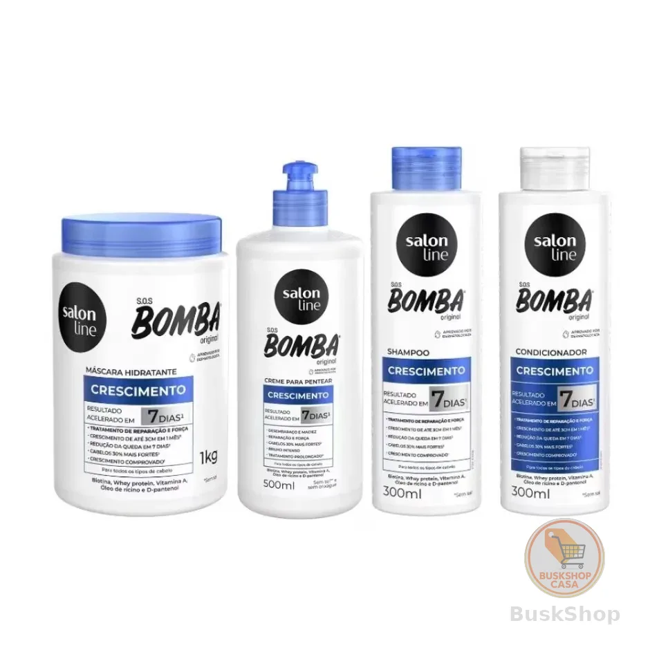 Kit SOS Bomba Original Shampoo + Condicionador 300ml + Creme 500ml + Máscara 1kg