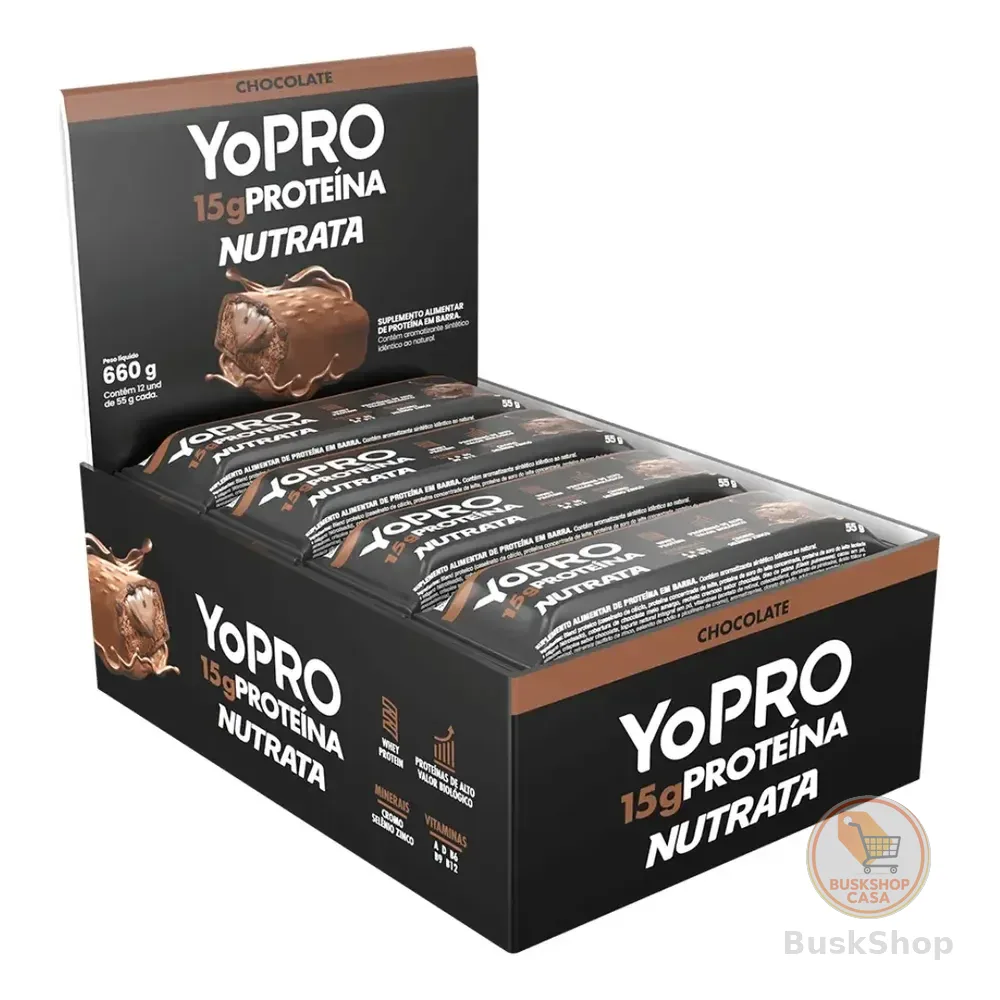 Yopro Bar 55g Display Com 12 Unidades Chocolate Nutrata