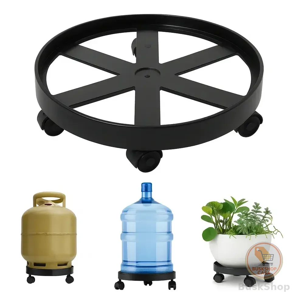Suporte Para Botijão De Gás Vasos Galão Base Com Rodinha