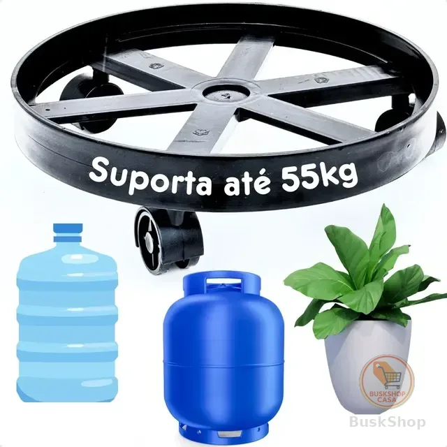 Suporte Para Botijão De Gás Vasos Galão Base Com Rodinha