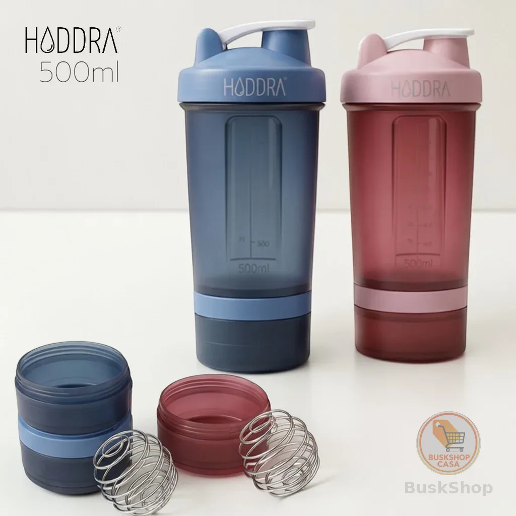 Coqueteleira 500ml com Porta Suplemento Shakeira com Misturador Academia Whey Protein Fitness