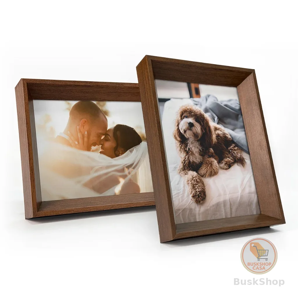 Kit 2 Portas Retrato 15X21 Chanfrada C/ Vidro Moderno Decorativo De Mesa Estante Para Fotos Família