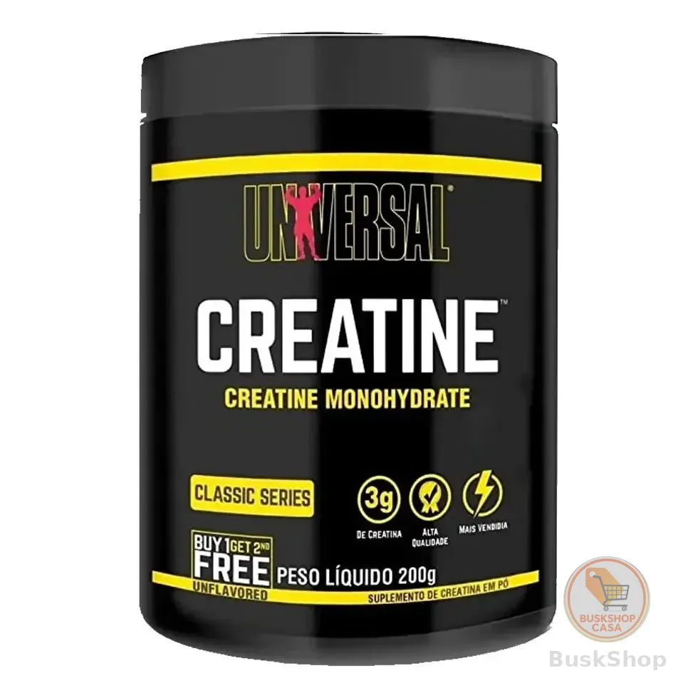 Creatina Monohydrate Universal Nutrition Em Pó 200g Com Coqueteleira Sem Sabor