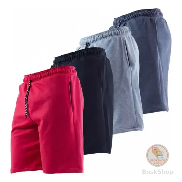 Kit 4 Bermuda Masculina Short Moletom Leve Caminhada Atacado