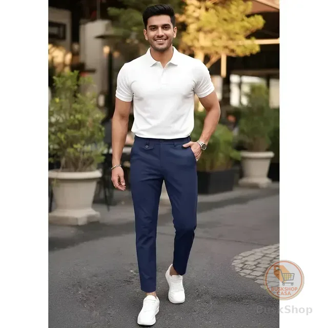 Calça Masculina Alfaiataria Italiana Moderna Social Aba