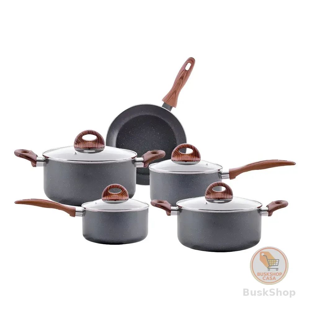 Jogo De Panelas Brinox Antiaderente Ceramic Indução 5 Peças Preto