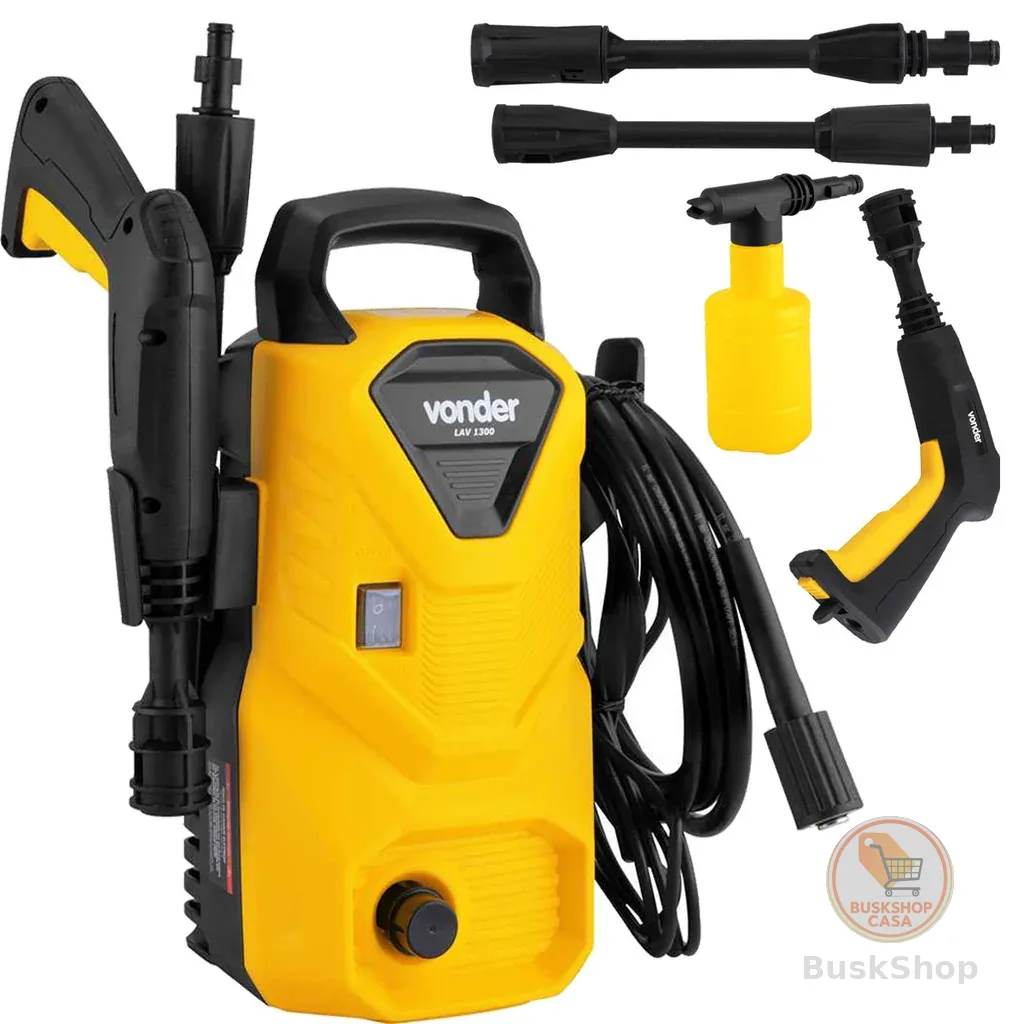 Lavadora de Alta Pressão Potente Compacta 1200W Porta Detergente Lav1300 Vonder
