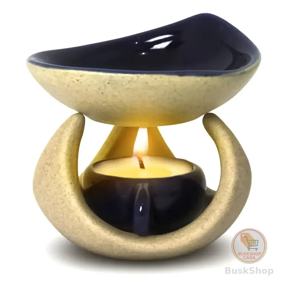 Rechaud Aromatizador De Ambiente Com Suporte Para Velas Azul