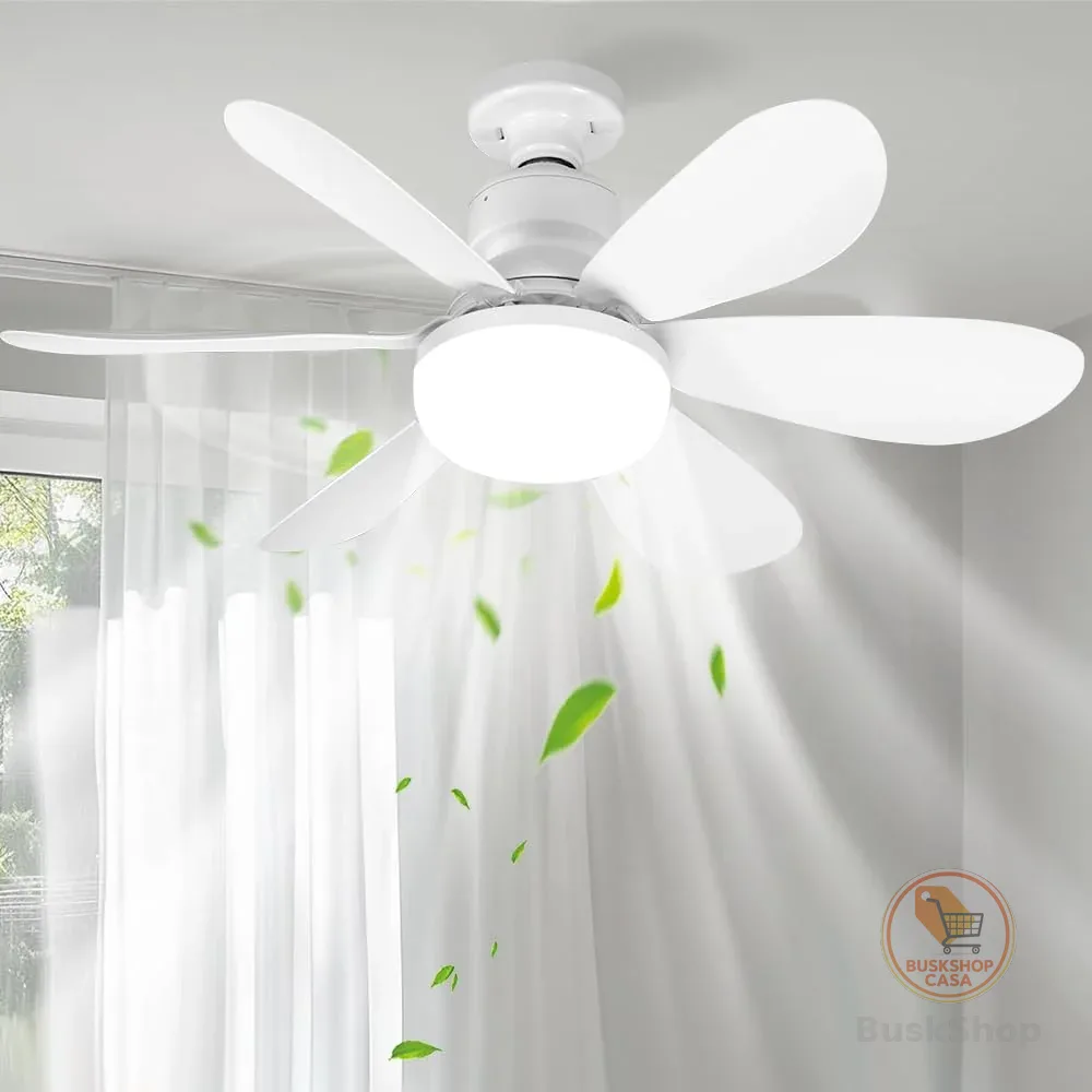 Ventilador de Teto（52 * 18,5 cm）, Lâmpada Led com Ventilador de Controle 80w E27 100-240v, Ventilador de Teto com Controle Remoto, Ventilador Teto, Silencioso e Inteligente com Controle Remoto