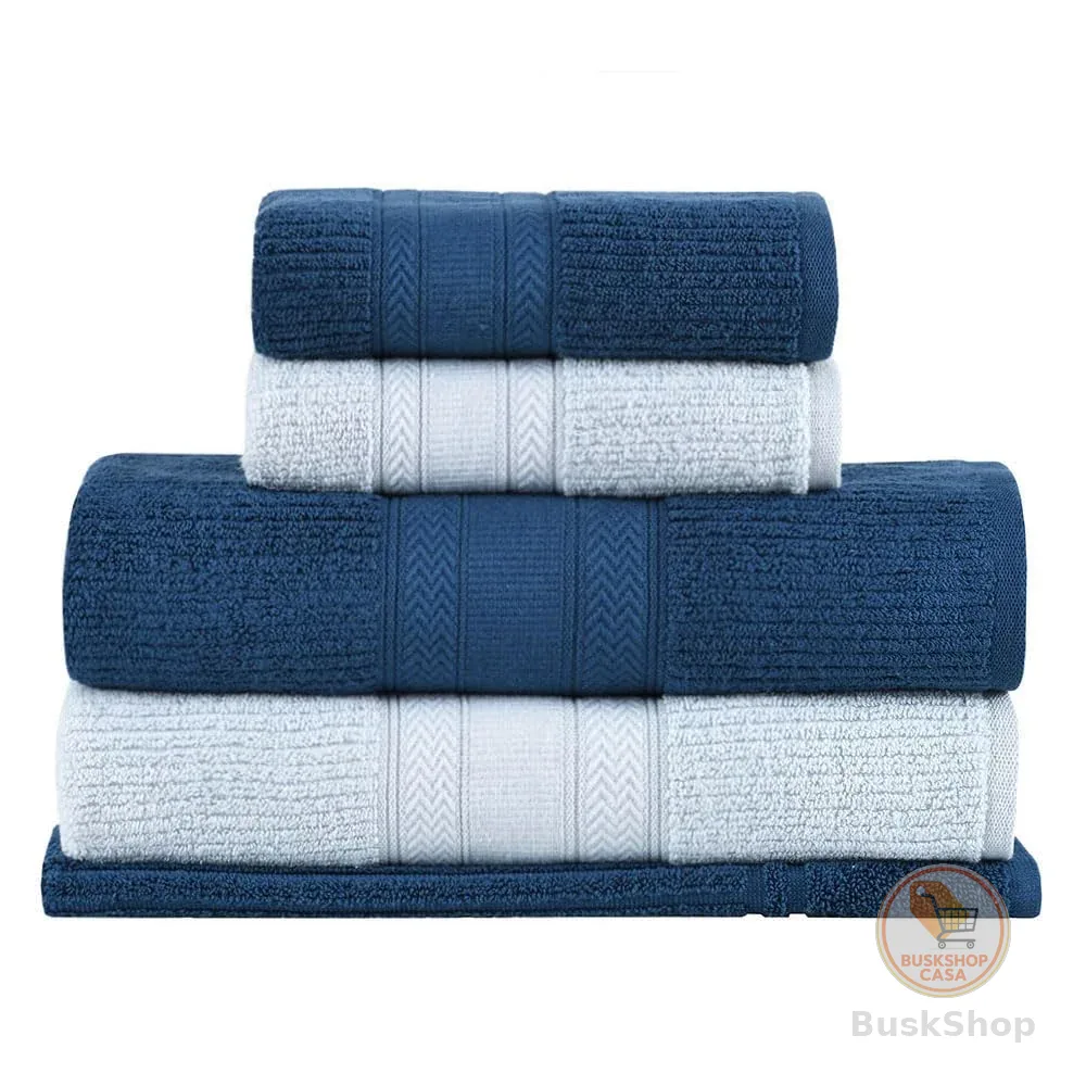 Buddemeyer Jogo de Toalhas Melissa Extra Soft, Gigante, Azul/Azul Marinho, 5 peças
